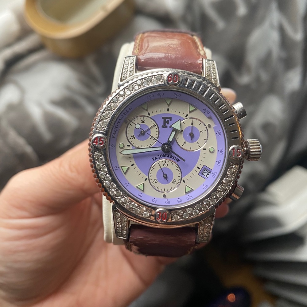 Facomarine Watch Diamond Chronograph 40mm
